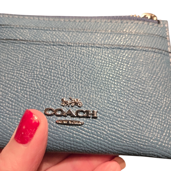 Coach Blue Leather Card Holder - Picture 9 of 9